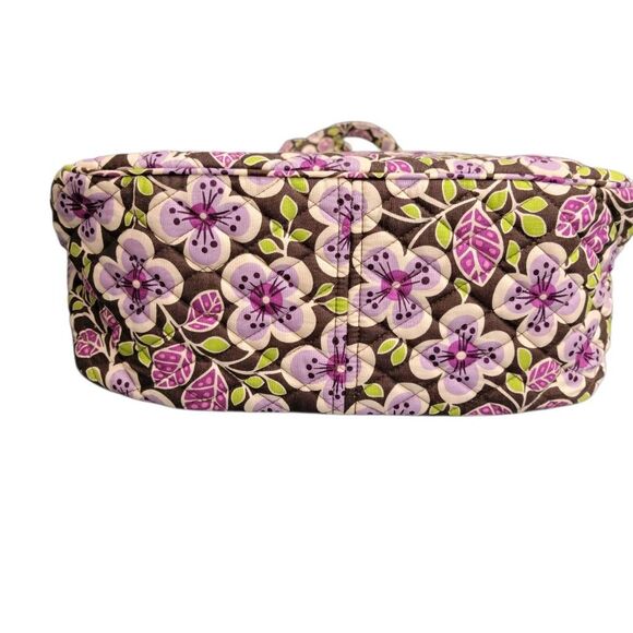 Vera Bradley Book Bag Shoulder Bag Tote in Plum Petals - Picture 6 of 13